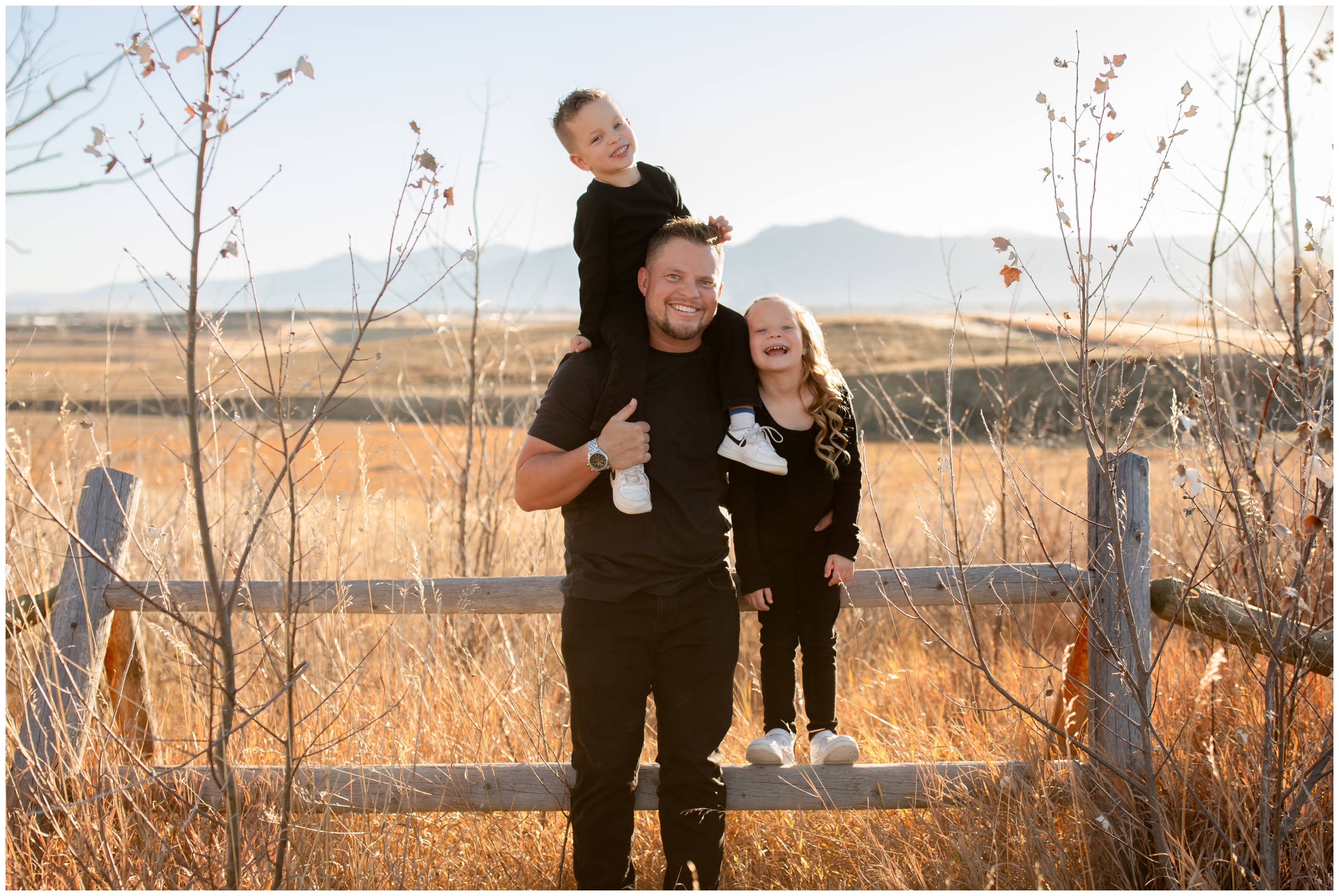 candid family photos of dad and his kids at Coot Lake in Boulder Colorado 