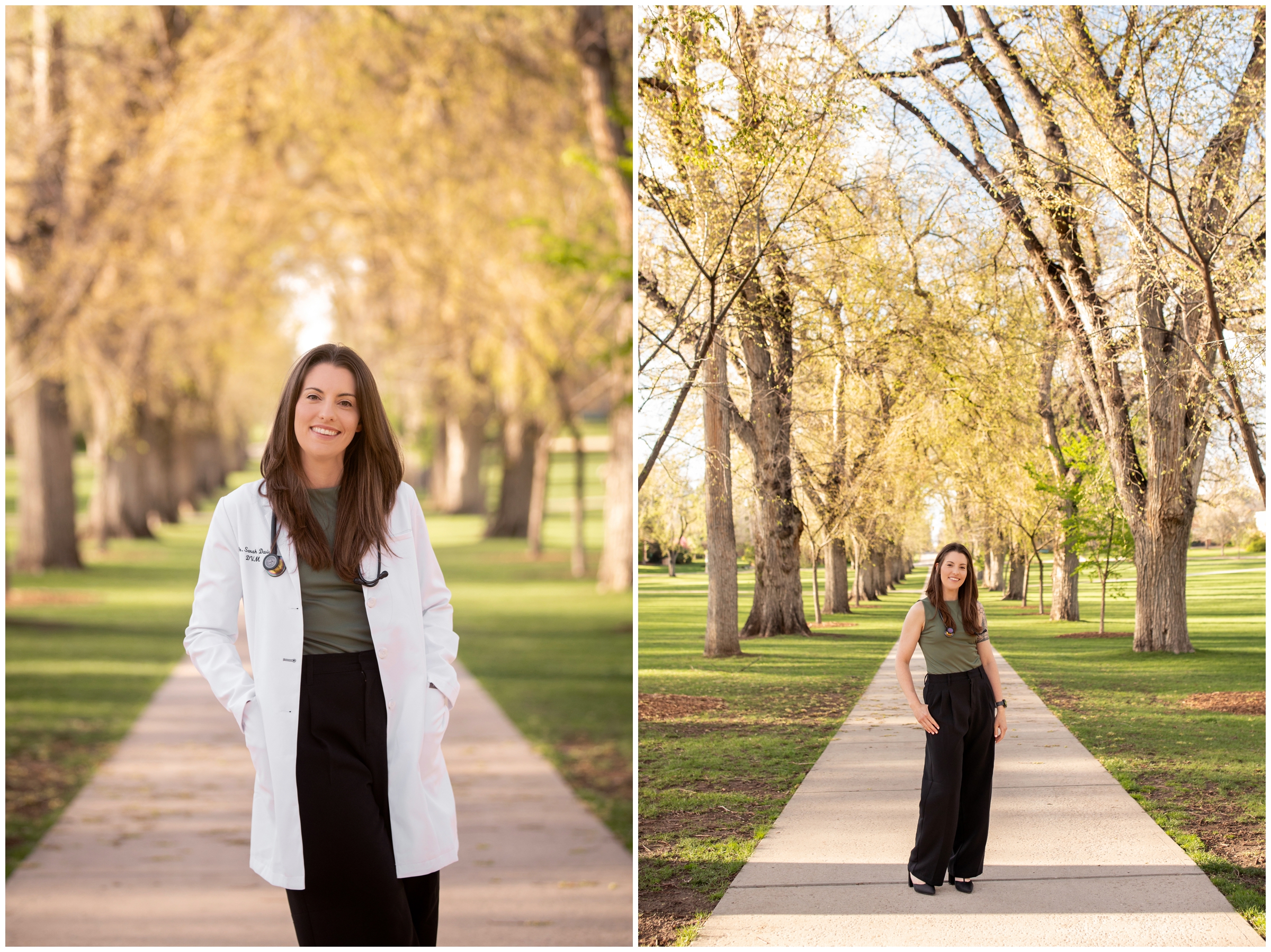 doctor of veterinary medicine graduation portraits at the oval at Colorado state university 